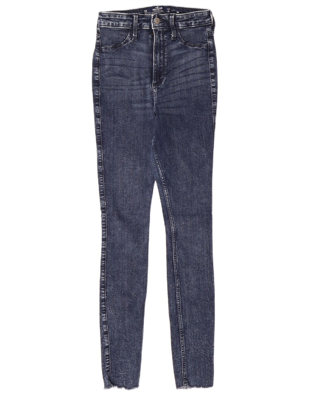 HOLLISTER Jeans feminino curvilíneo cintura alta skinny US 5 pequeno W27 L28 azul
