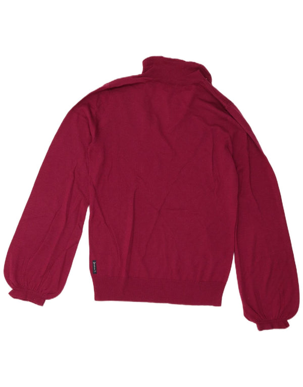 Suéter feminino Armani Jeans com gola polo UE 46 XL lã marrom