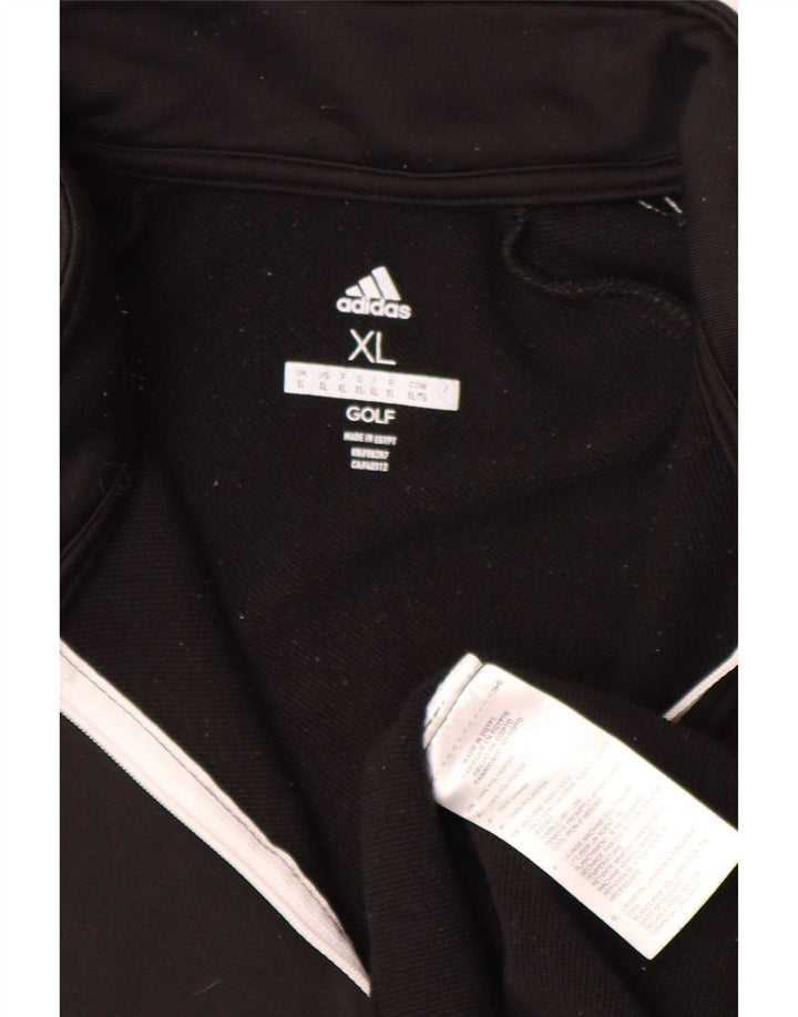 Adidas Mens Zip Neck Pullover Treino Top XL Preto Poliéster