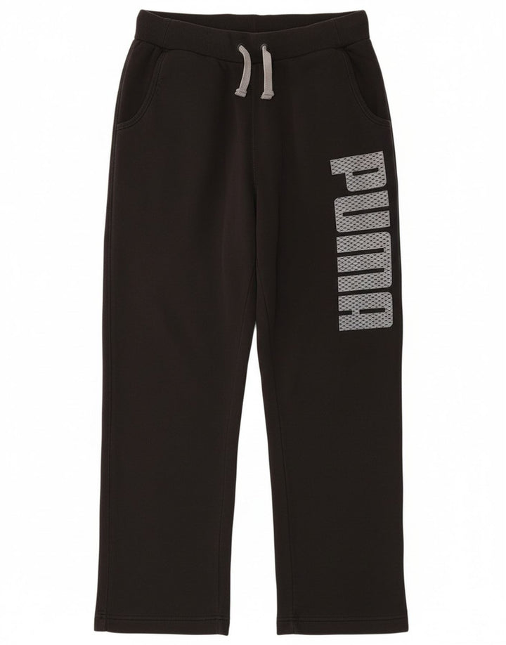 Puma Mens Graphic Calças de treino médio algodão preto