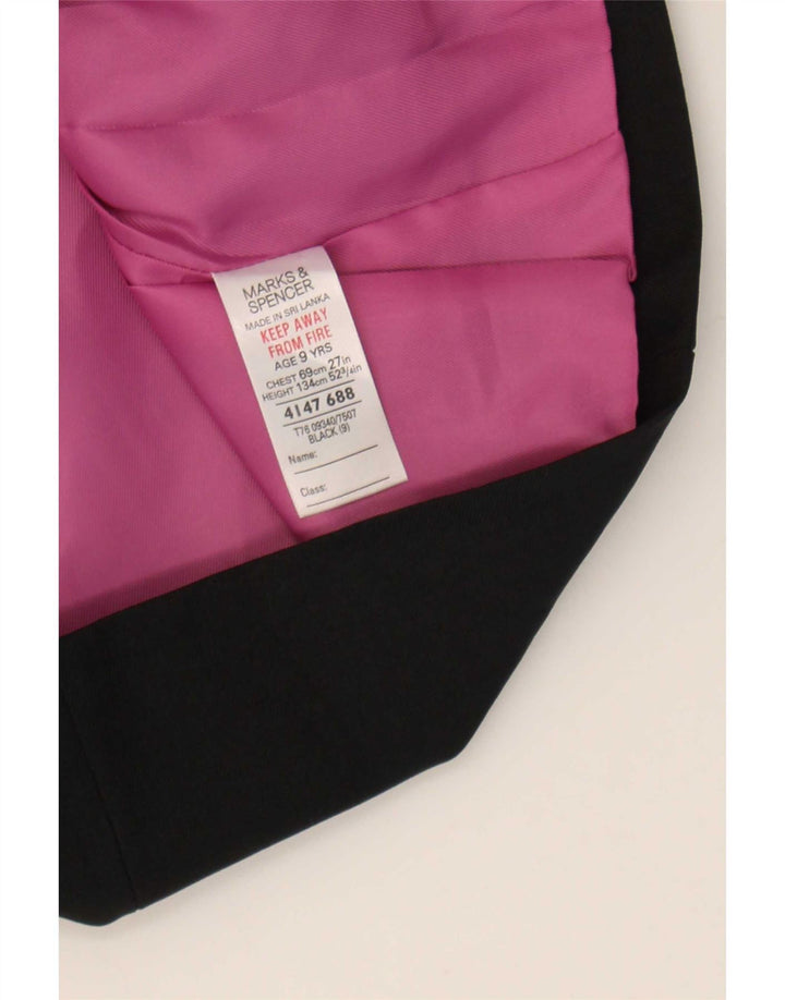 Jaqueta blazer de 2 botões para meninas Marks & Spencer 8-9 anos poliéster preto