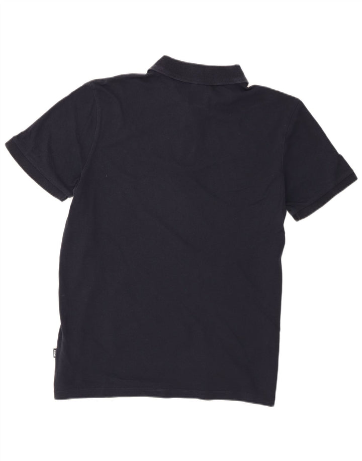 Camisa polo masculina Hugo Boss de algodão azul marinho médio