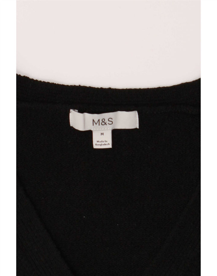 Suéter cardigã feminino grande Marks & Spencer Reino Unido 14 médio preto