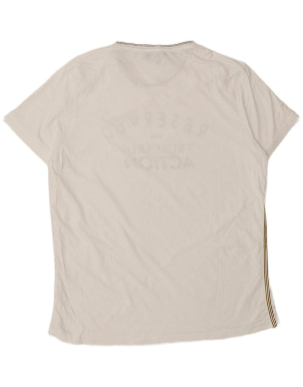Camiseta gráfica masculina Trussardi Top 2XL algodão branco