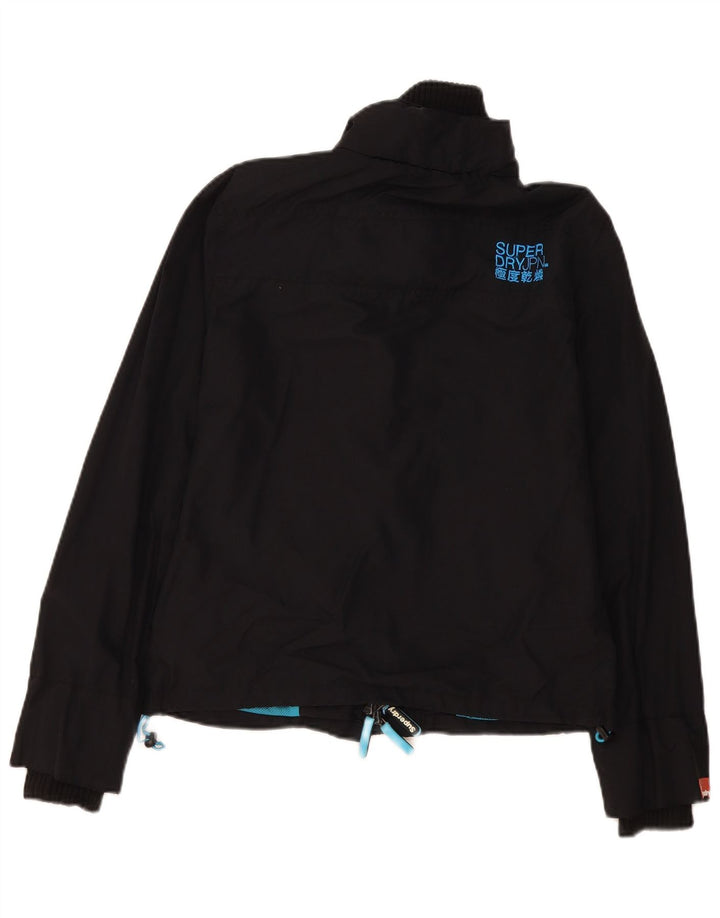 Jaqueta corta-vento feminina Superdry The Windcheater UK 16 grande nylon preto