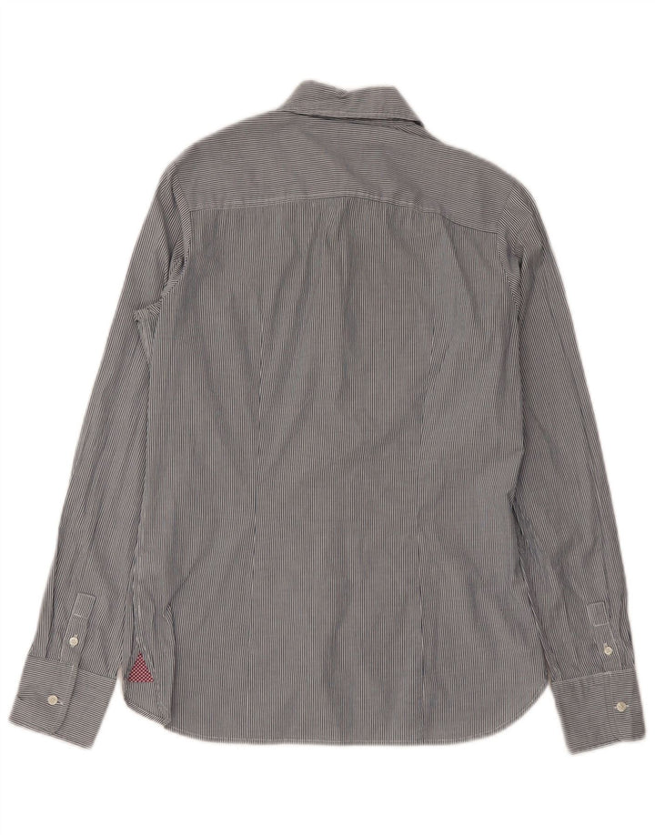 Camisa feminina Tommy Hilfiger EUA 6 algodão listrado cinza médio