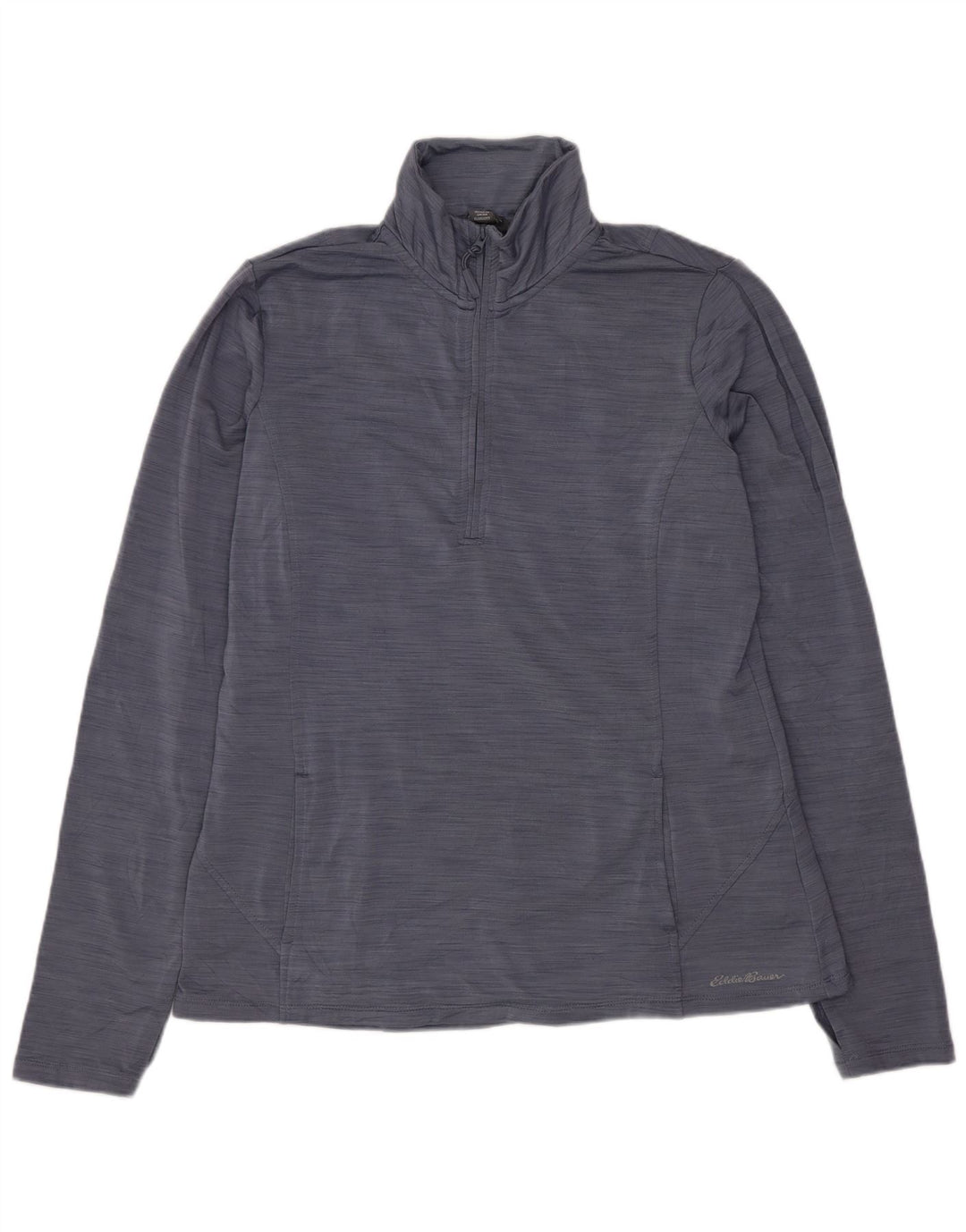 Eddie Bauer Top feminino com zíper e manga comprida Reino Unido 14 médio azul marinho