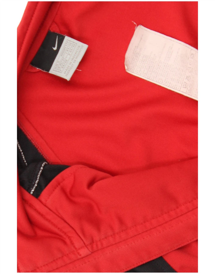 Nike Mens Tracksuit Top Jacket UK 35/37 Pequeno Colorblock Vermelho Poliéster
