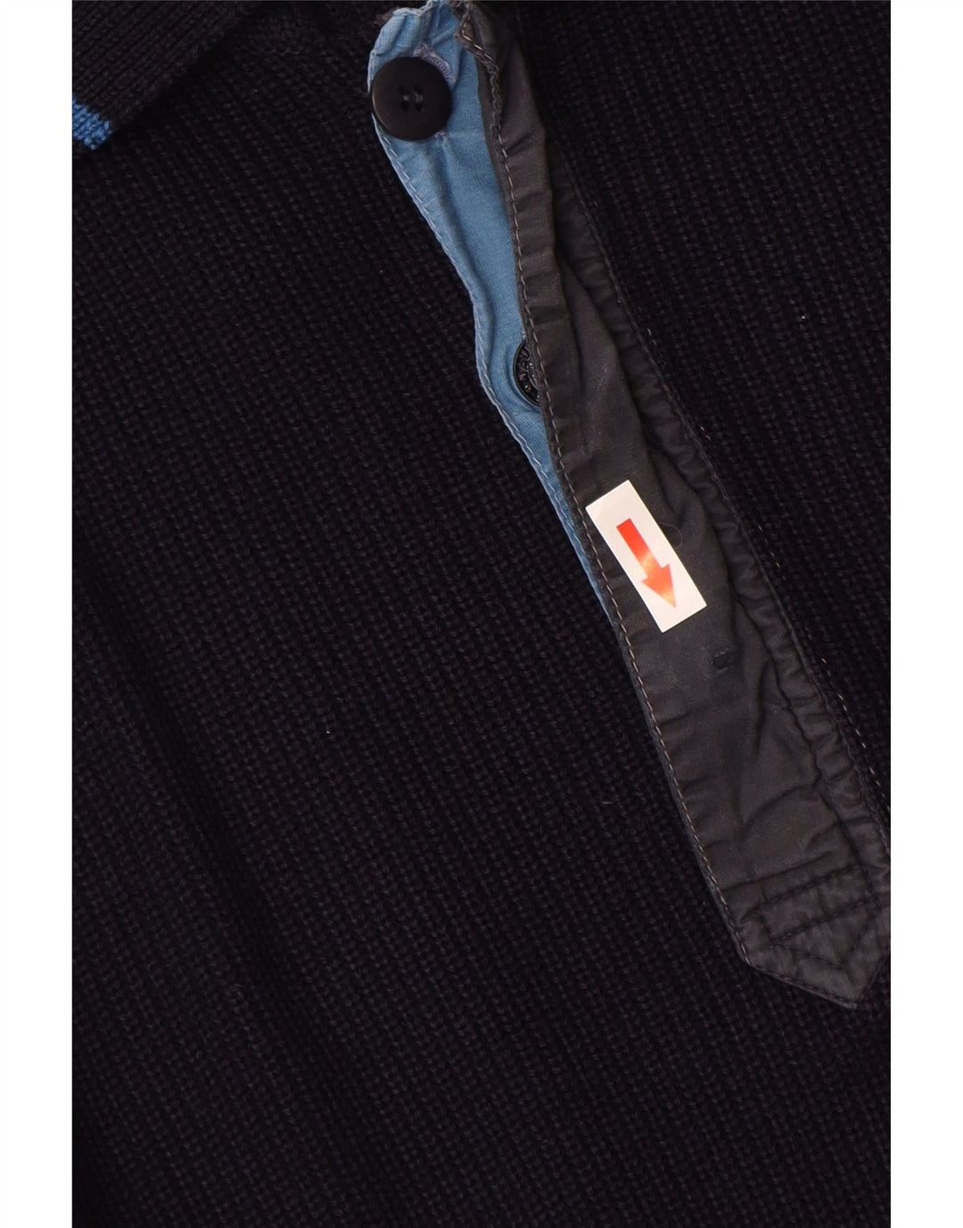 Suéter masculino NAVIGARE com gola polo grande de lã azul marinho