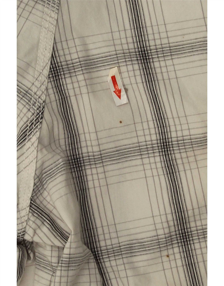 Lee Mens Dungarees Cargo Shorts W38 XL Branco Xadrez Algodão