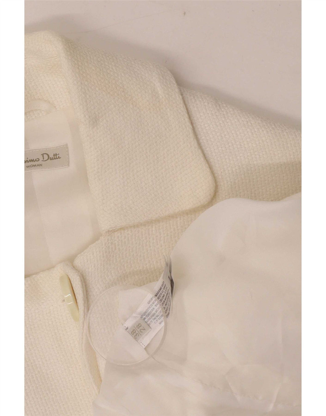 Jaqueta Blazer Feminina Massimo Dutti Crop 2 Botões EU 38 Médio Branco