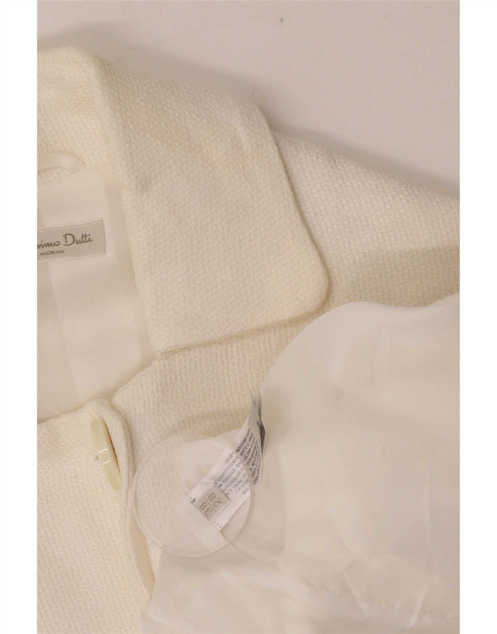 Jaqueta Blazer Feminina Massimo Dutti Crop 2 Botões EU 38 Médio Branco
