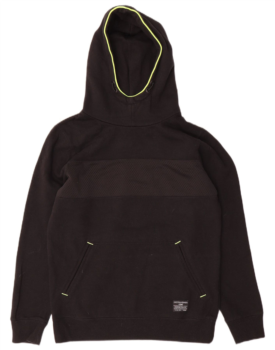 Jack & Jones moletom com capuz masculino pequeno algodão preto
