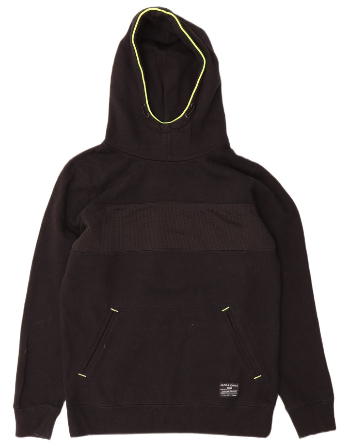 Jack & Jones moletom com capuz masculino pequeno algodão preto