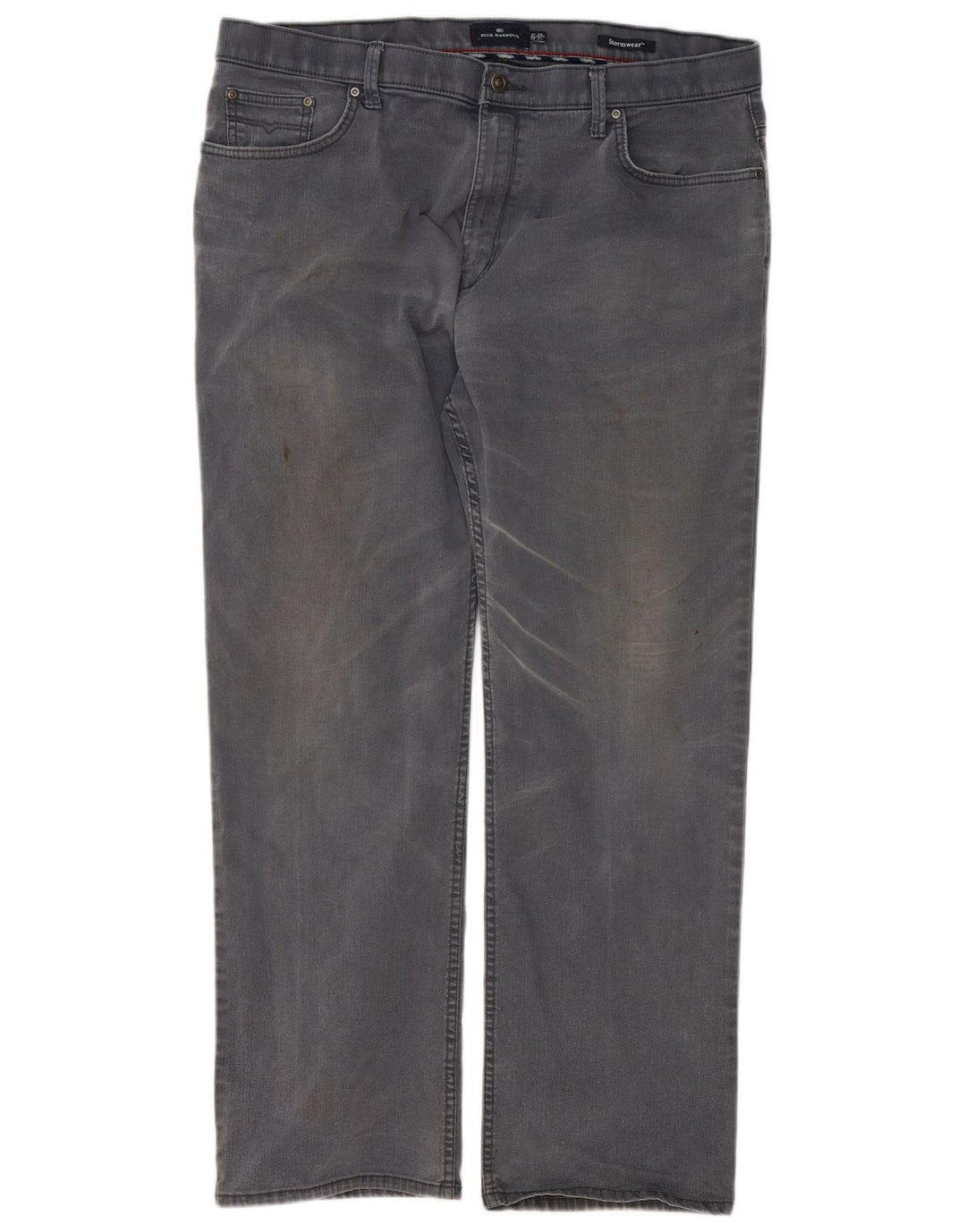 Calça jeans reta masculina Marks & Spencer Blue Harbor W38 L31 algodão cinza