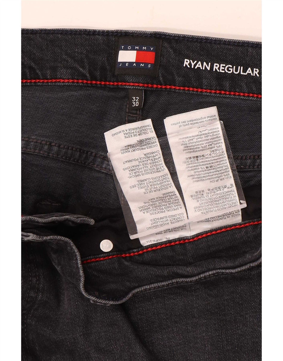 Tommy Hilfiger Masculino Ryan Straight Jeans W32 L30 Cinza Algodão
