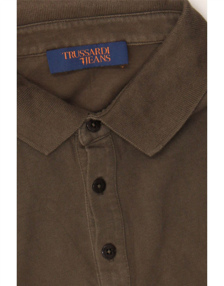 TRUSSARDI Mens Polo Shirt XL Brown Cotton Vintage Trussardi and Second-Hand Trussardi from Messina Hembry 