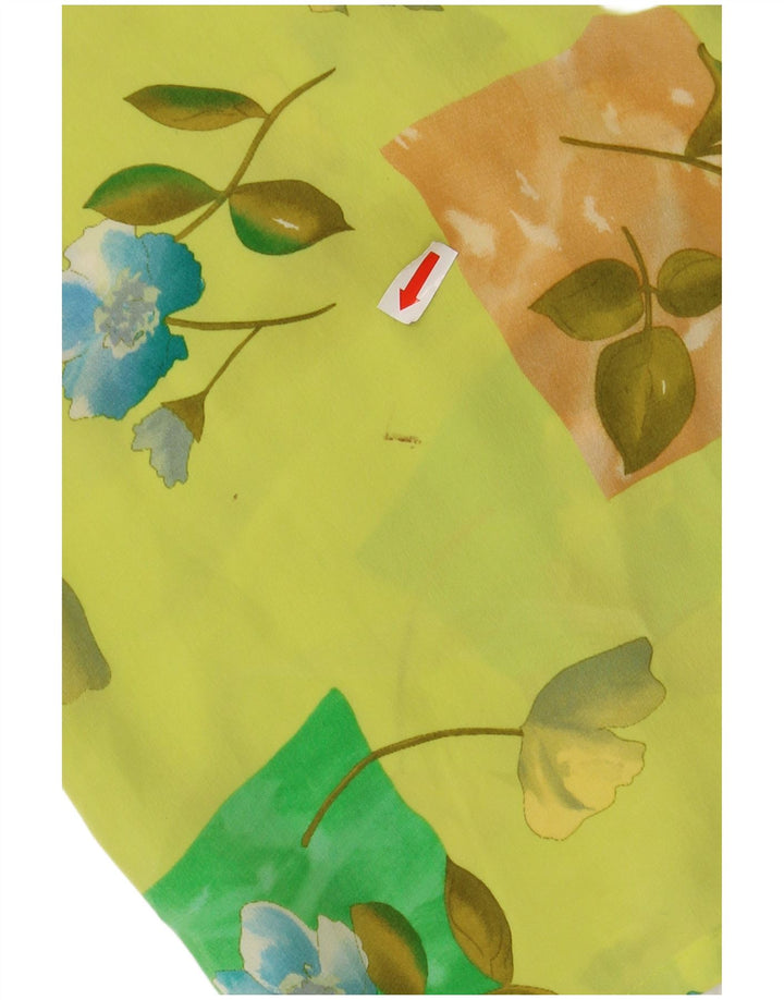 CHERIE Blusa feminina transparente de manga curta IT 48 XL verde floral