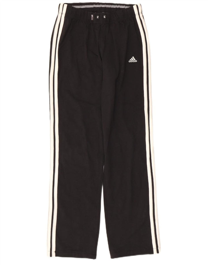 Calças de treino femininas ADIDAS UK 10 pequenas de algodão preto