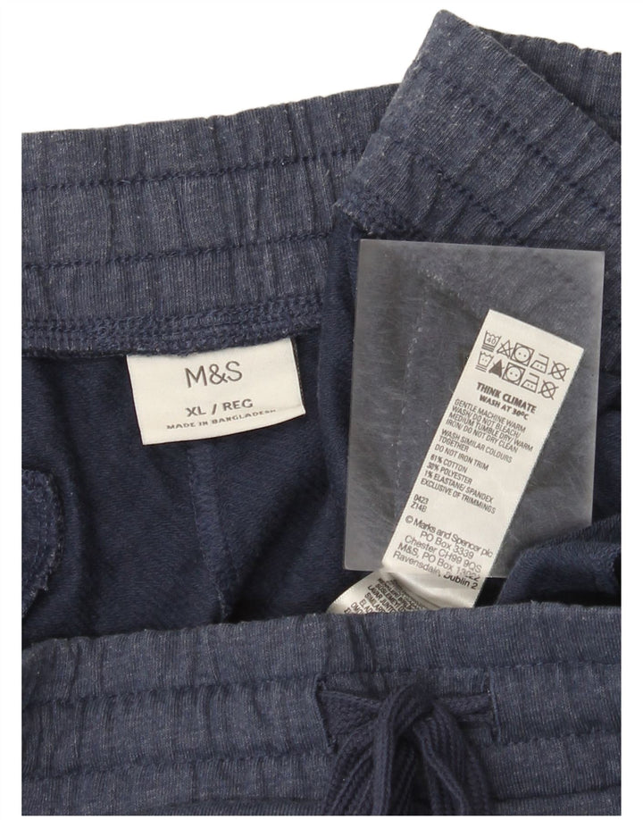 Calça de treino masculina Marks & Spencer XL azul marinho algodão