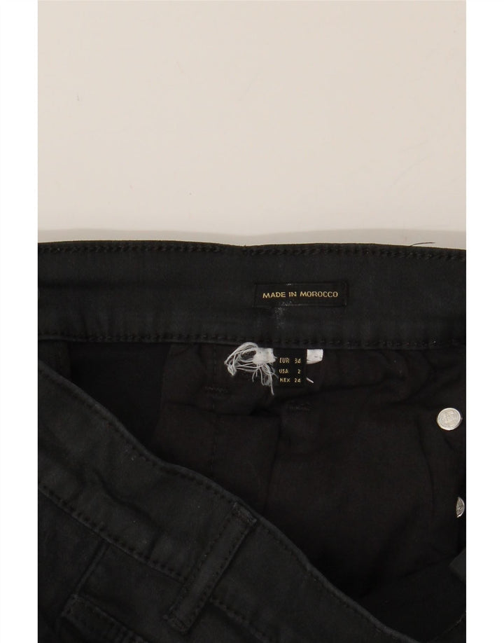 MASSIMO DUTTI Womens Straight Capri Trousers EU 34 2XS W24 L22 Black Vintage Massimo Dutti and Second-Hand Massimo Dutti from Messina Hembry 