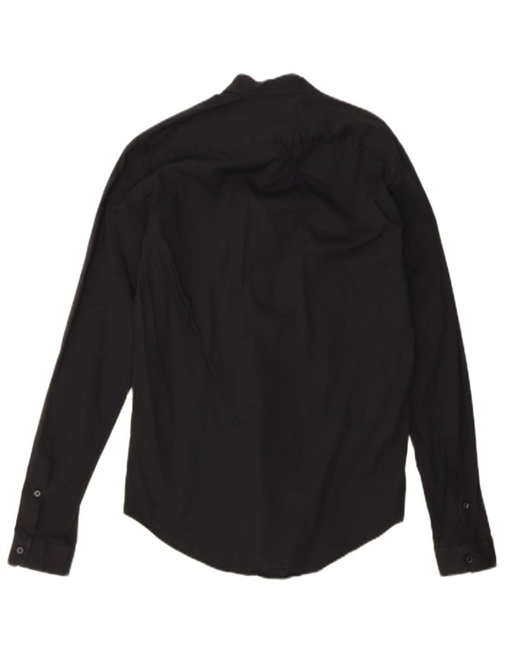 Camisa masculina ZARA Slim Fit médio algodão preto