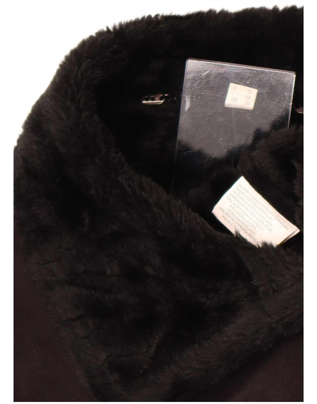 Jaqueta Sherpa Feminina Vintage UK 26 5XL Acrílico Preto