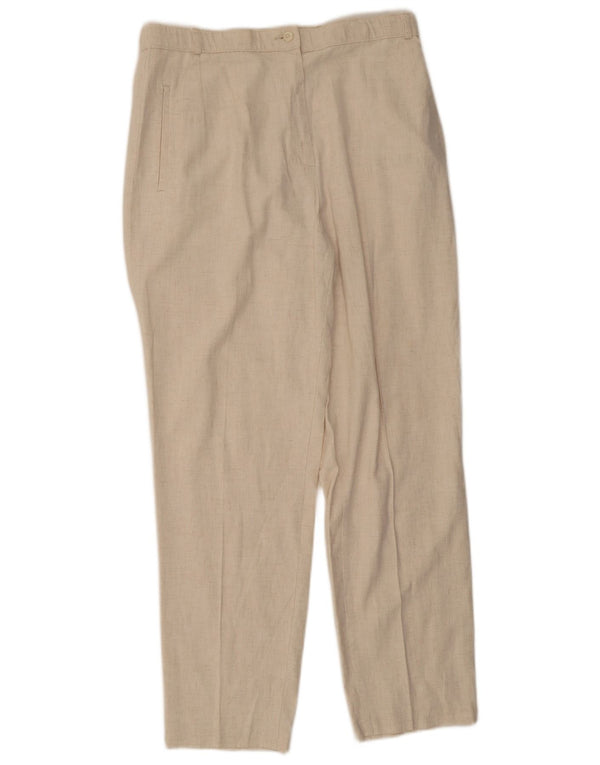Calça casual feminina Marks & Spencer Reino Unido 16 grande W32 L28 bege manchado