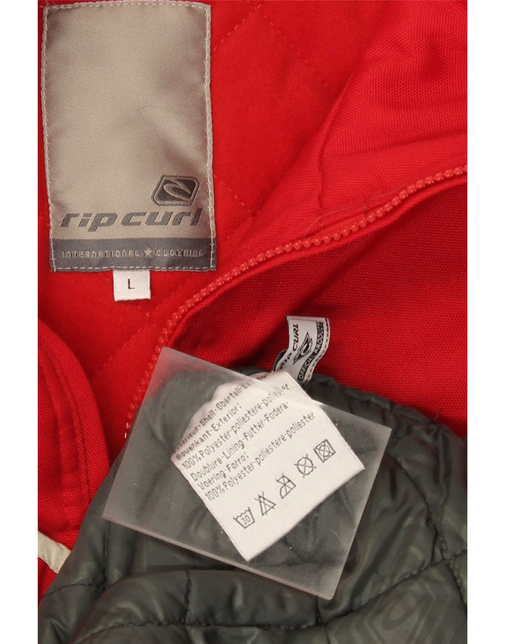 Jaqueta corta-vento masculina Rip Curl UK 40 grande poliéster vermelho Colourblock