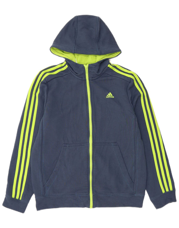 Suéter ADIDAS Boys Climalite Zip Hoodie 13-14 anos azul marinho poliéster