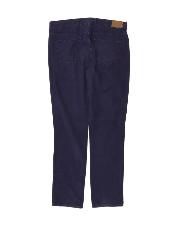 PETER MILLAR Mens Slim Casual Trousers W35 L33 Navy Blue Cotton Vintage Peter Millar and Second-Hand Peter Millar from Messina Hembry 