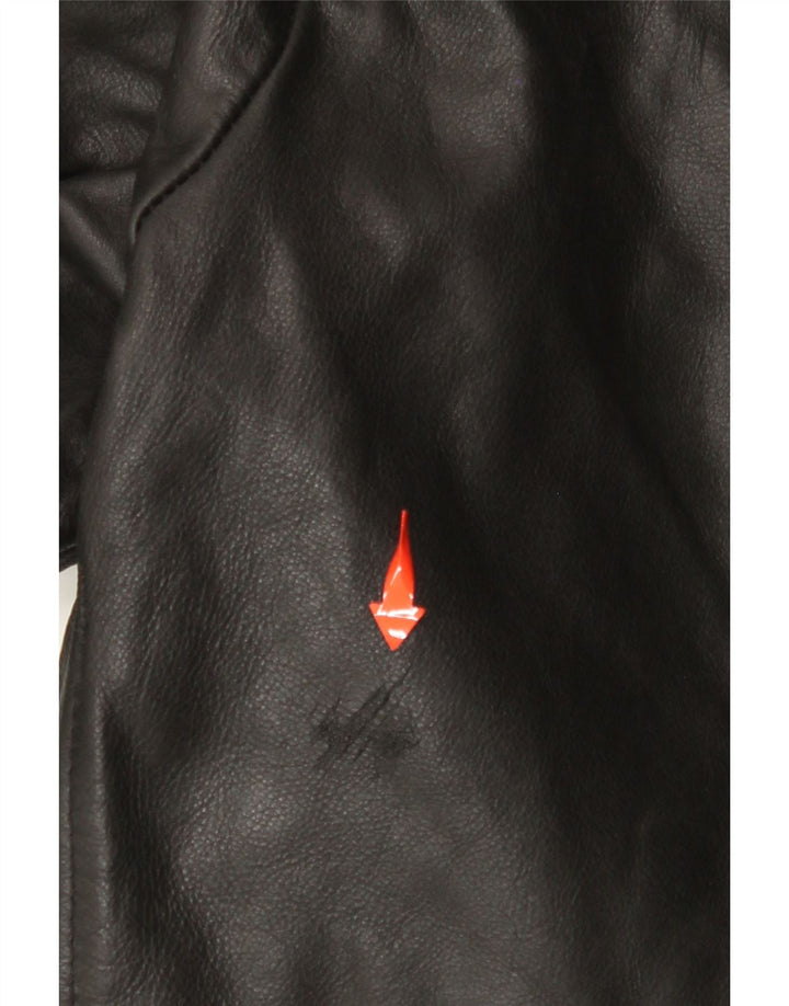 Jaqueta de couro masculina VINTAGE UK 42 XL preta
