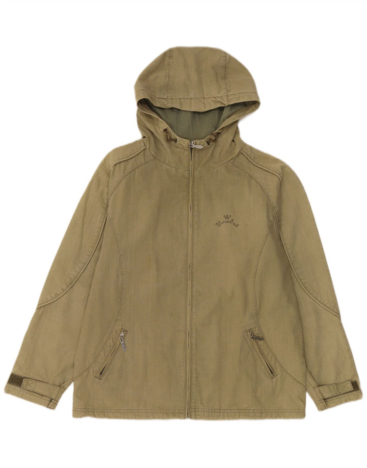Jaqueta bomber com capuz masculina Weird Fish Reino Unido 40 algodão cáqui grande