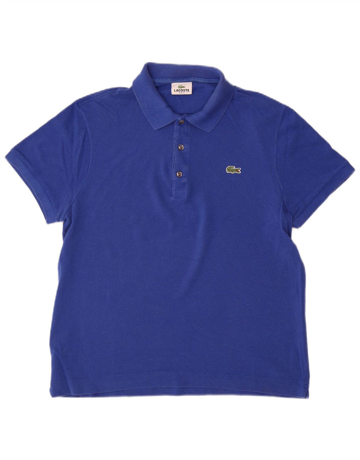 Camisa polo masculina LACOSTE Slim Fit tamanho 5 grande algodão azul