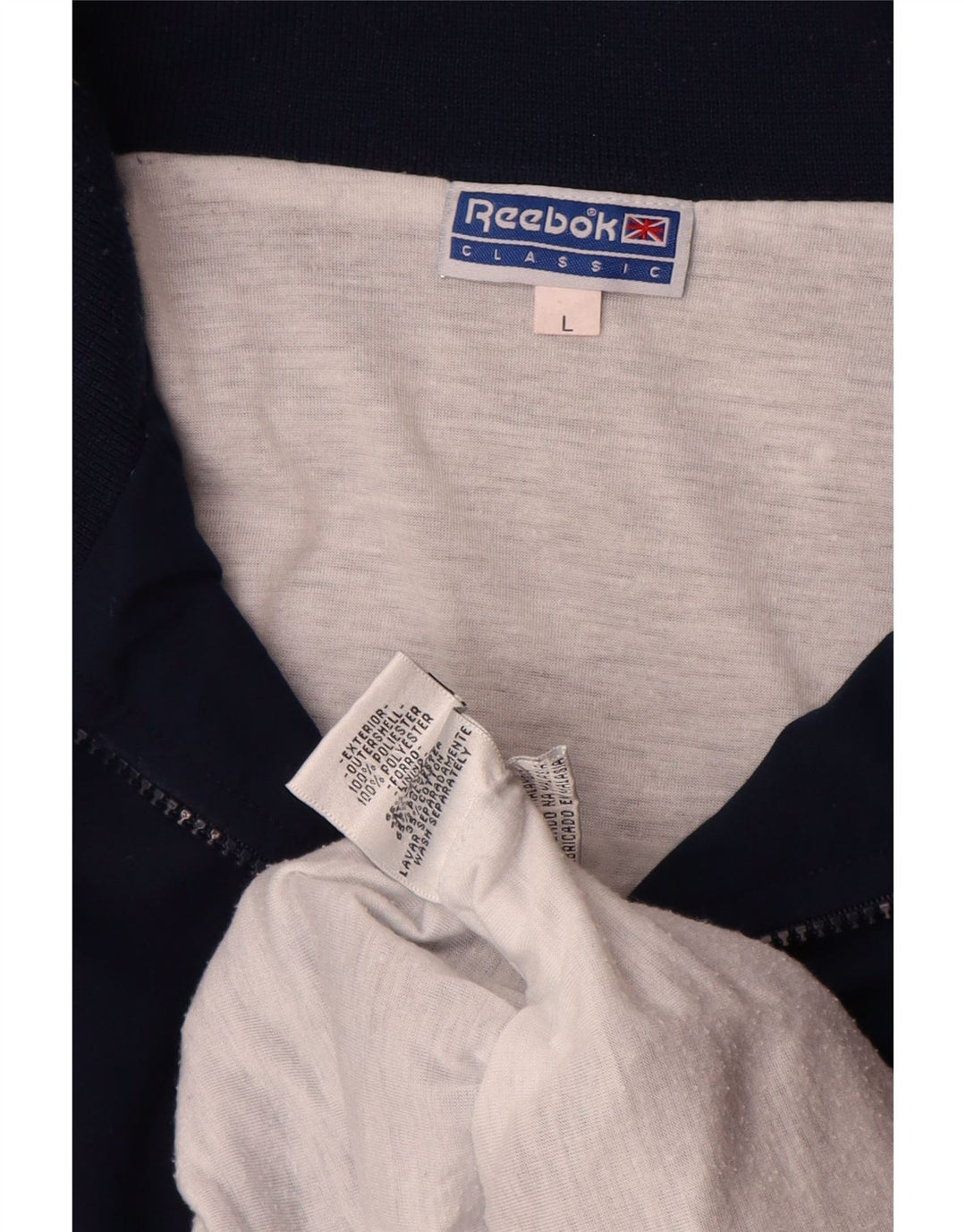 Jaqueta masculina Reebok Graphic Tracksuit Top grande bloco colorido azul marinho