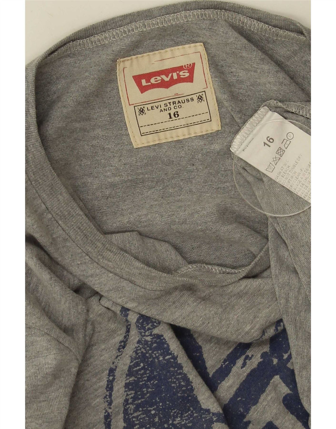 Top gráfico Levi's Boys manga comprida 15-16 anos algodão cinza