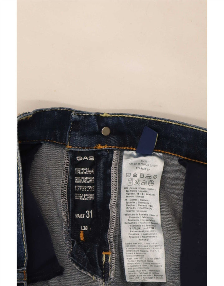 Gas Womens Slim Jeans W31 L28 Azul Algodão