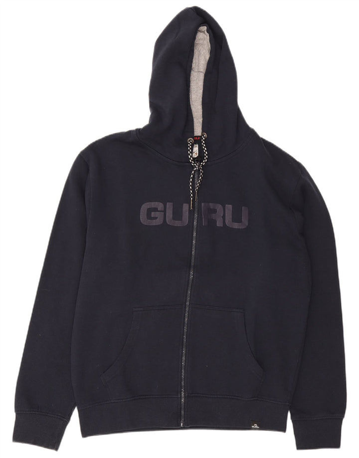 Suéter Guru masculino com capuz e zíper gráfico XL azul marinho poliéster