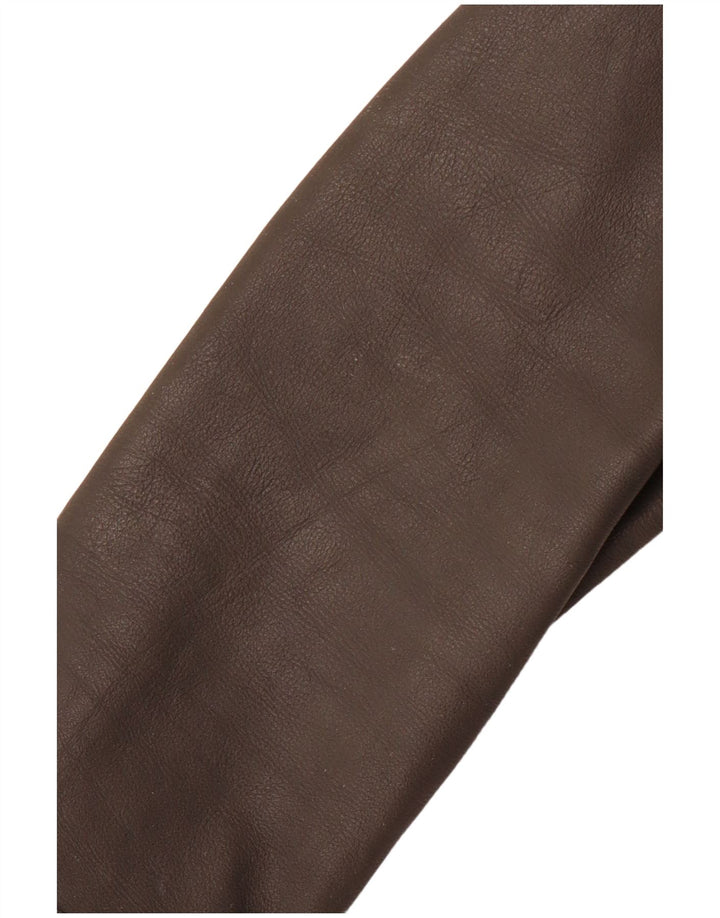 Jaqueta de couro feminina REPLAY UK 10 pequena couro cinza