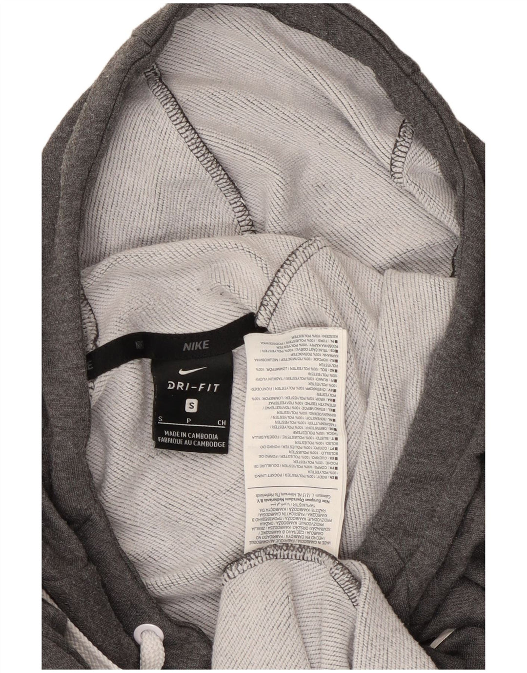 Suéter Nike masculino Dri Fit Graphic com capuz pequeno cinza poliéster