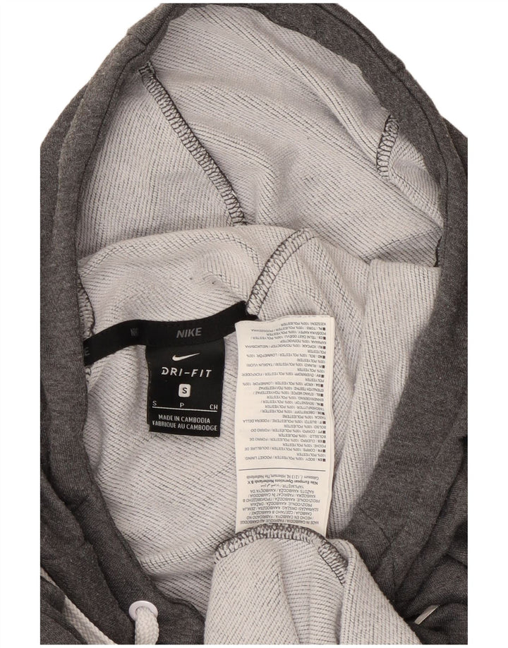 Suéter Nike masculino Dri Fit Graphic com capuz pequeno cinza poliéster