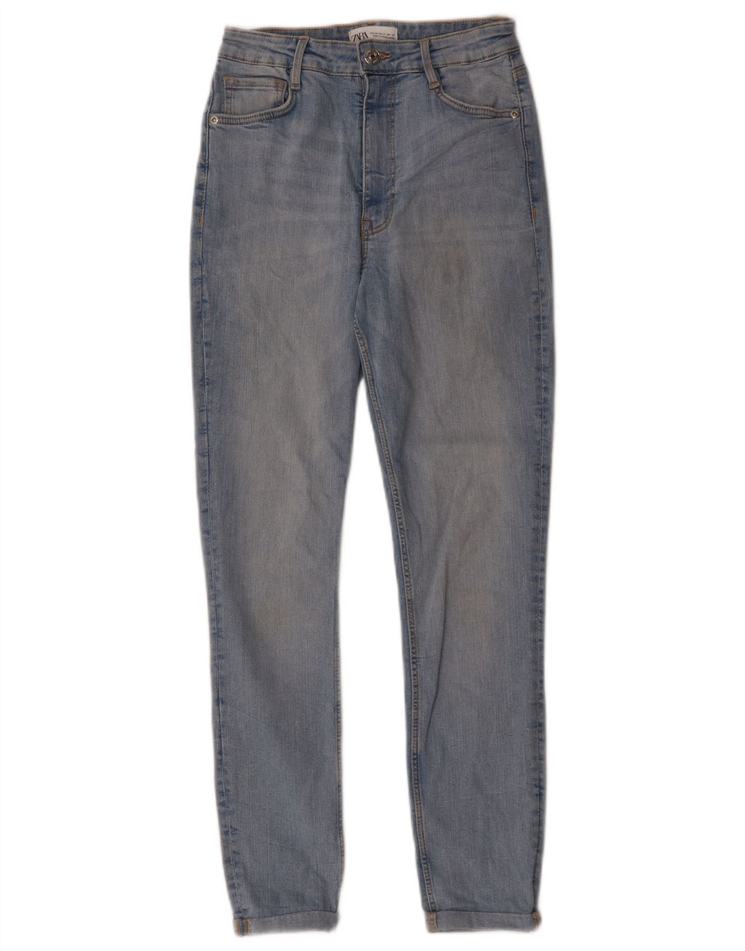 Zara Jeans Slim Feminino EU 38 Pequeno W28 L26 Azul Algodão