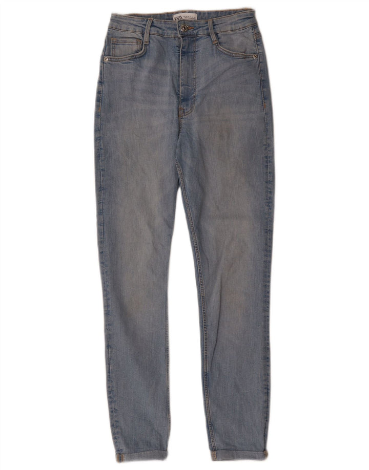 Zara Jeans Slim Feminino EU 38 Pequeno W28 L26 Azul Algodão