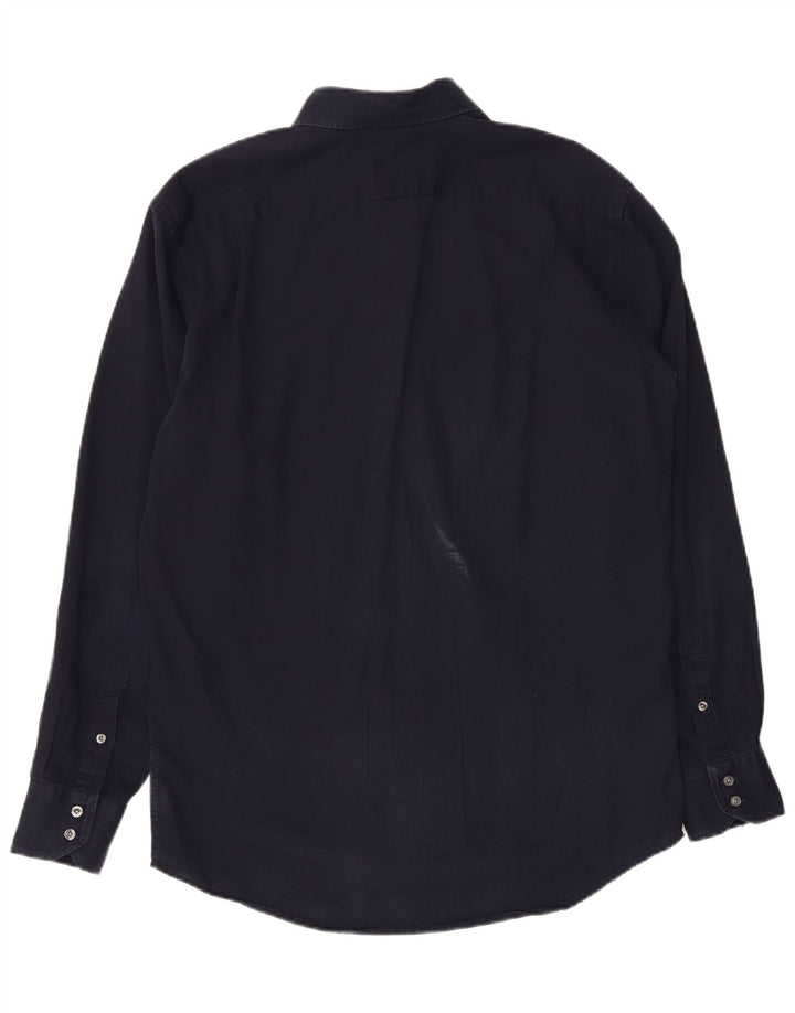 Camisa masculina LACOSTE Regular Fit tamanho 40 algodão azul marinho médio