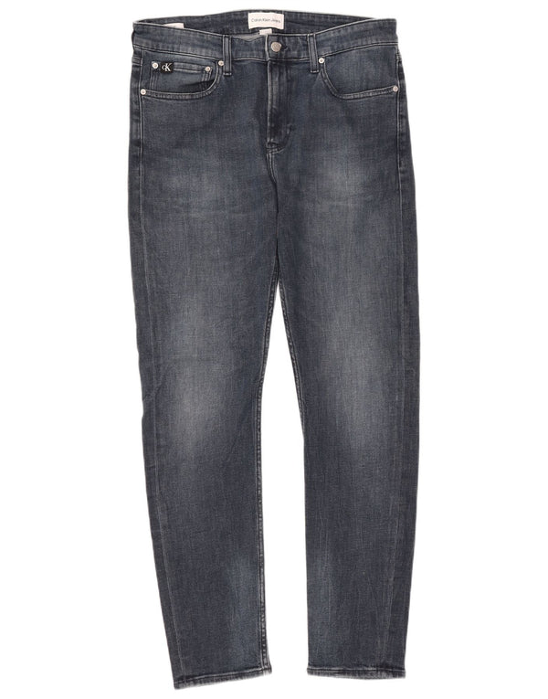 CALVIN KLEIN Mens Jeans Slim W32 L32 Azul Algodão