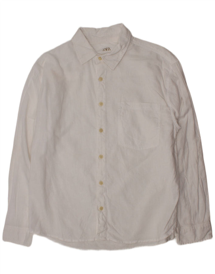 Camisa masculina ZARA 9-10 anos algodão branco