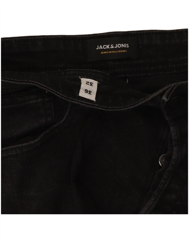 Jack & Jones Masculino GLENN Slim Jeans W36 L32 Algodão Preto