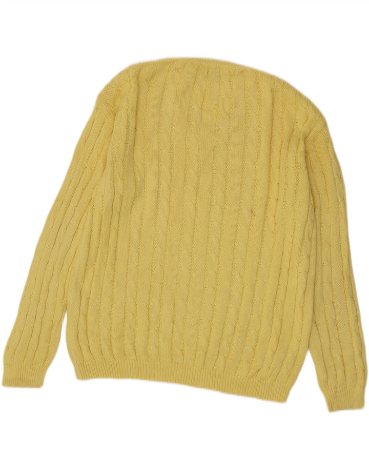 Suéter masculino MARRONETTO com decote em V de algodão amarelo médio