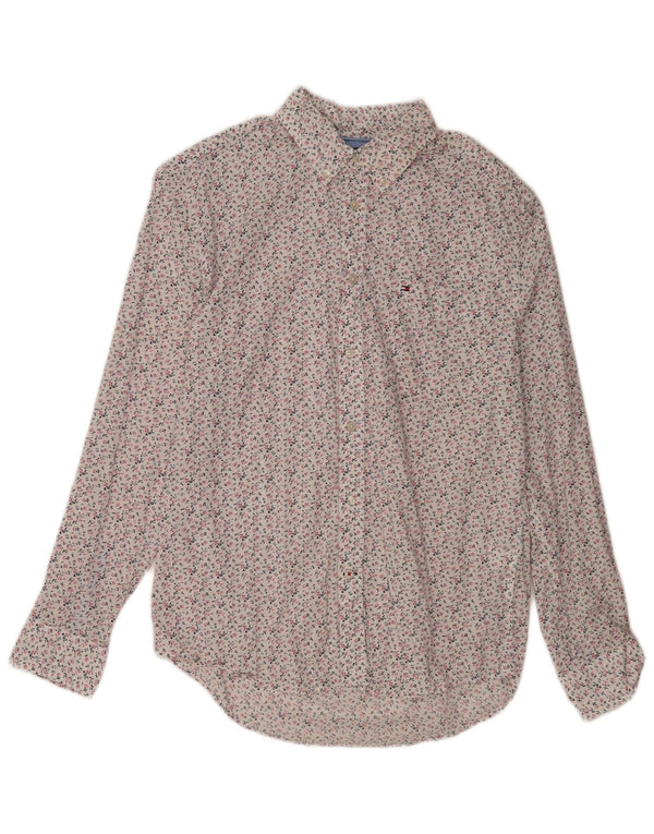 Camisa masculina Tommy Hilfiger grande algodão floral branco