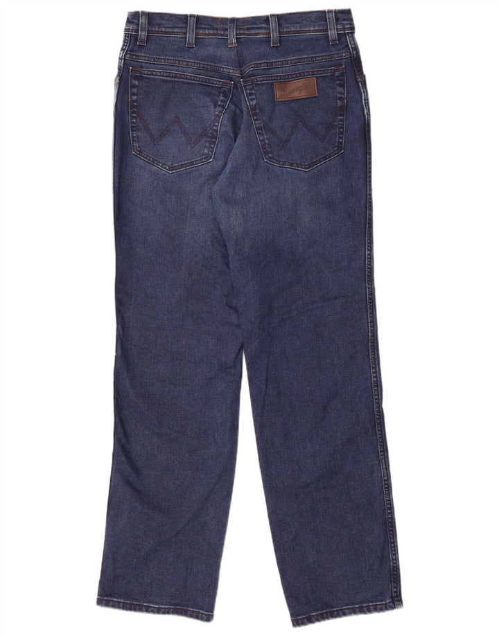 WRANGLER Masculino Texas Straight Jeans W34 L32 Azul Algodão
